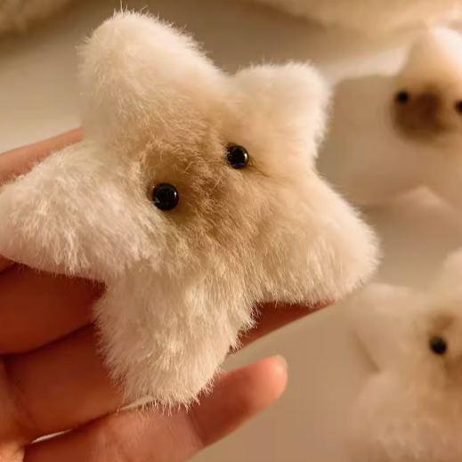 [4 FOR RM10] Cute Plush Caramel Star Hair Clip