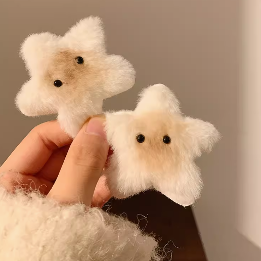 [4 FOR RM10] Cute Plush Caramel Star Hair Clip