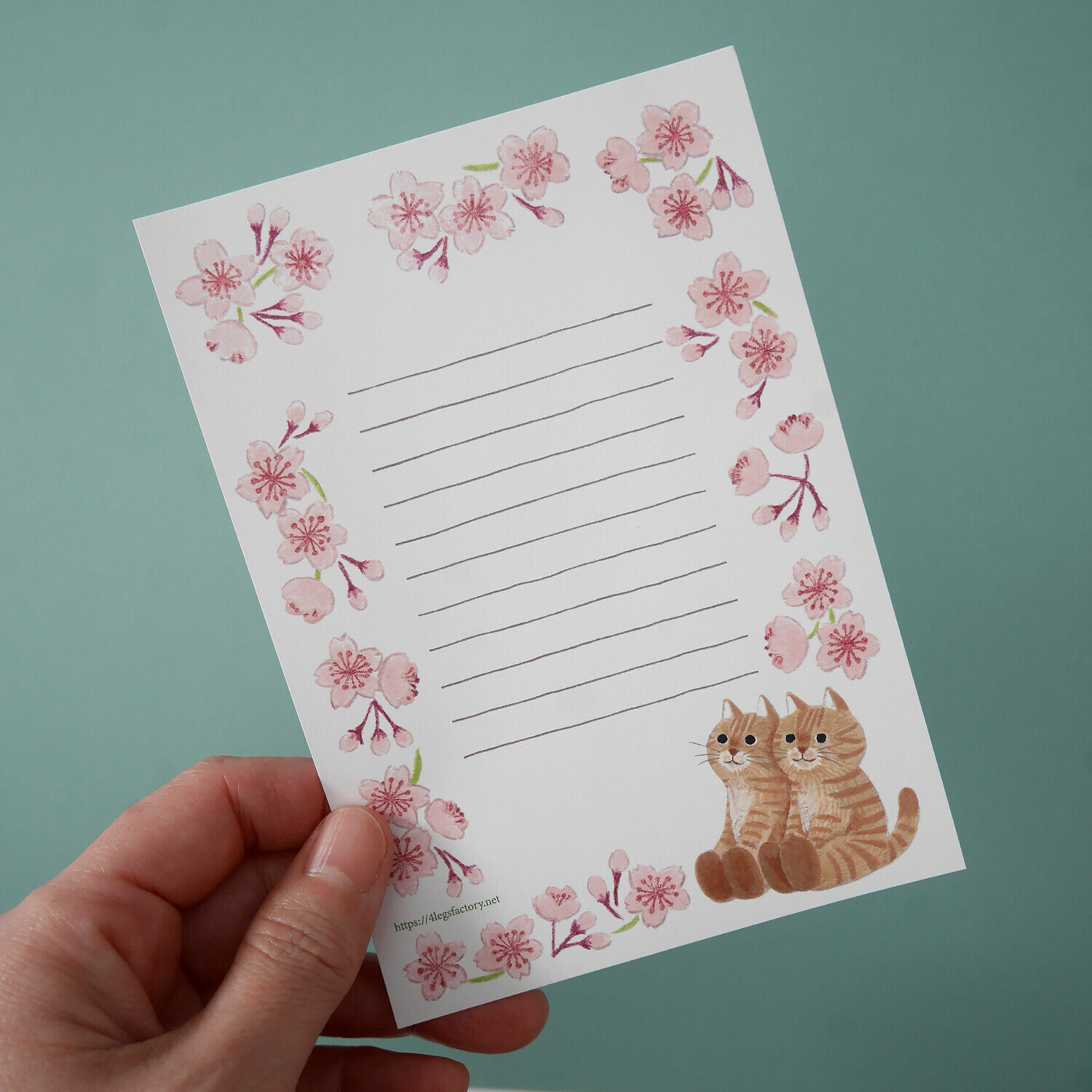 小橘貓 20枚信紙｜日本 4legs