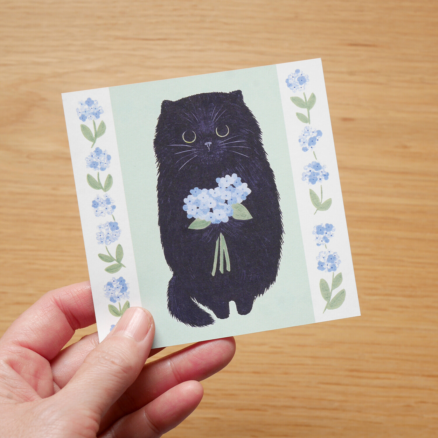 黑毛貓 插畫便條紙｜日本 4legs