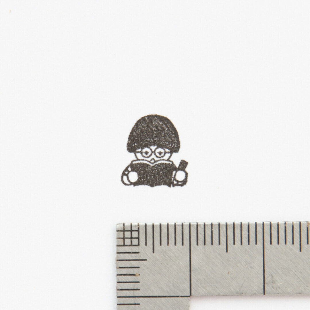 蘑菇小貓-研究中 迷你木頭印章｜日本 4legs