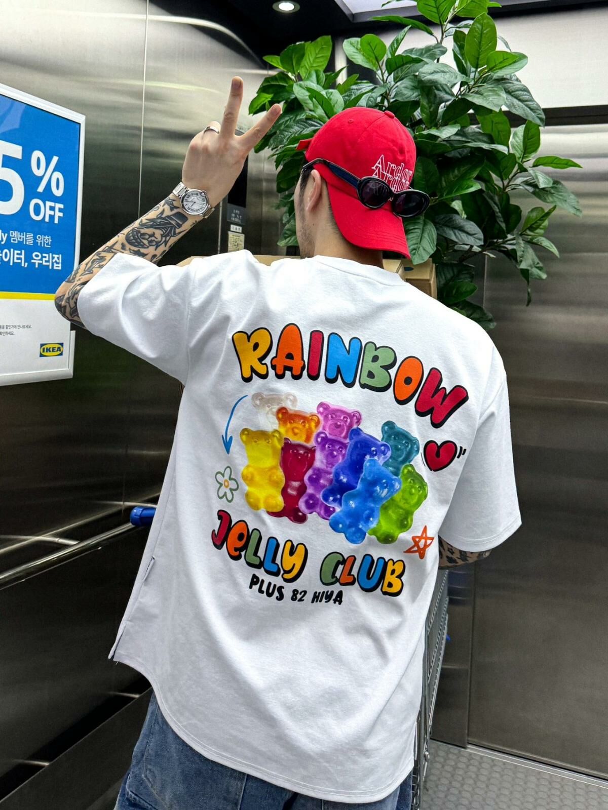 熊仔圖案英文字短袖Tee PLUS82HIYA-088T