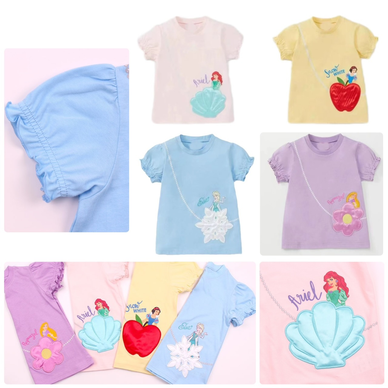 Dis*ney 公主系列刺繡棉質Tee-2400850