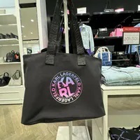[S] KARL LAGERFELD 24UW3040 K/ATHLEISURE CANVAS TOTE,BLACK, 8720744861843 (SKL1046)