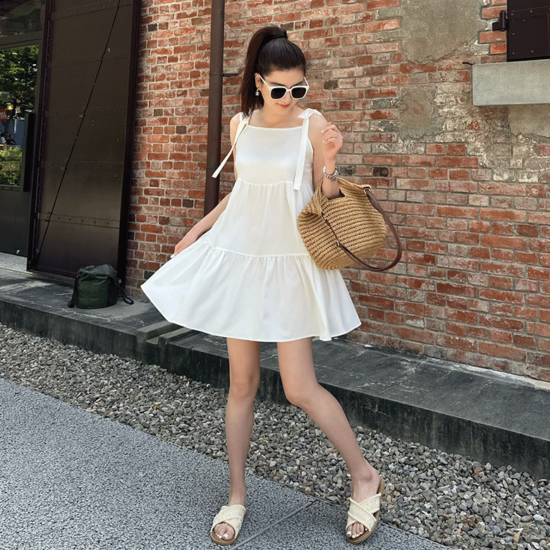 甜美綁帶洋裝