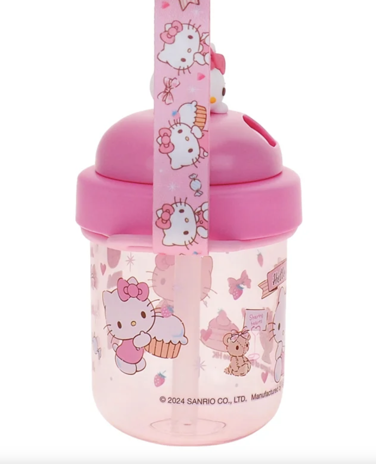 Hello Kitty 330ml BPA & BPS Free 膠水樽連飲管及頸繩 9-8329-1