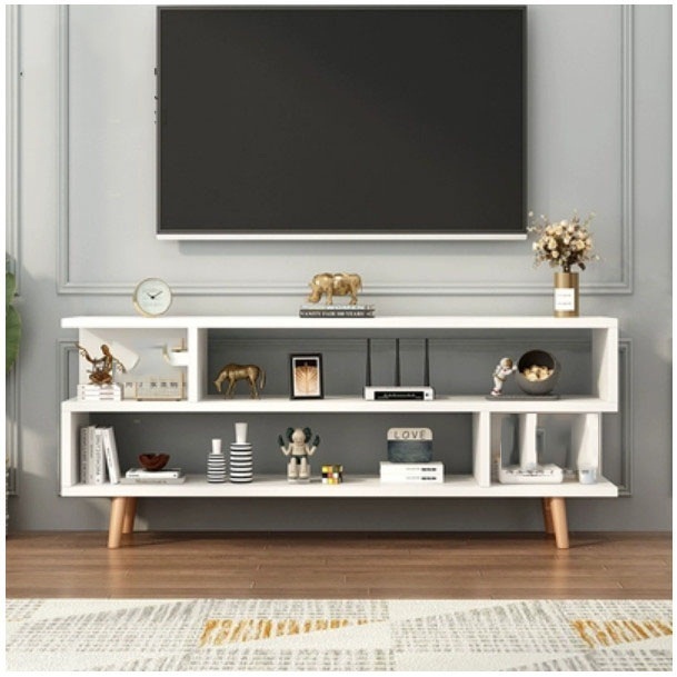 新款簡易迷你型電視櫃床頭櫃茶几餐櫃收納架(100x30x63.5cm)暖白色 特價産品，完美者不要拍