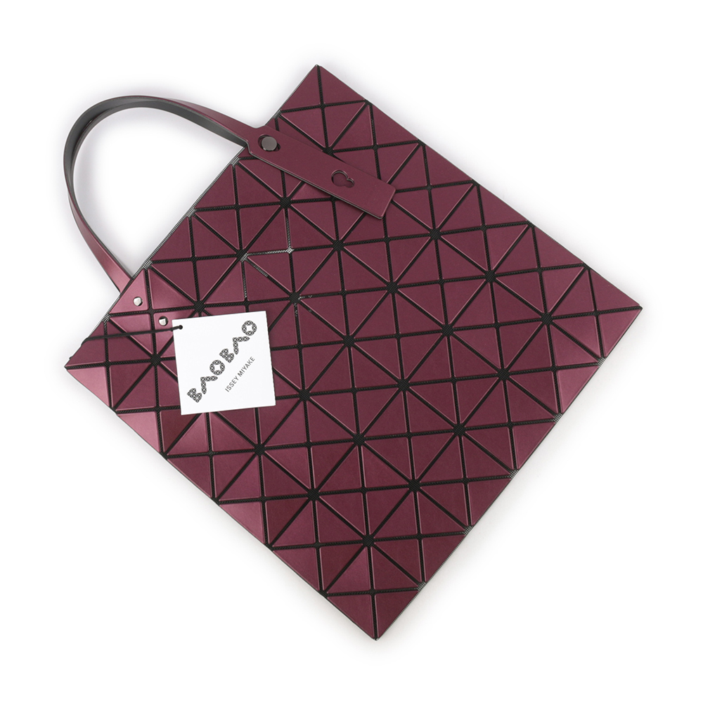 【ISSEY MIYAKE三宅一生】BAO BAO Lucent 6x6 金屬感設計托特包(酒紅色) AG673 84