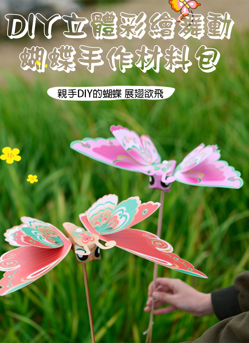 DIY立體彩繪舞動蝴蝶手作材料包 M2190