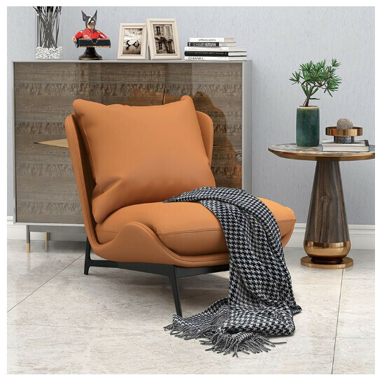 Hot Selling Single Sofa Chair [Hermès Orange [Microfiber Leather] Single Chair (Solid Iron)