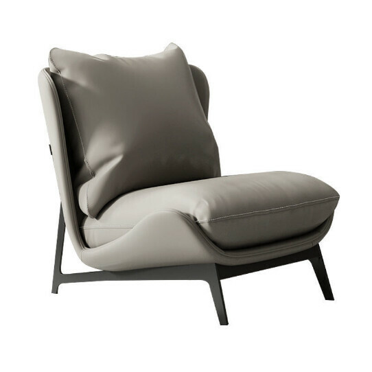 Hot Selling Single Sofa Chair [Deep Space Gray [Microfiber Leather] Single Chair (Solid Iron)