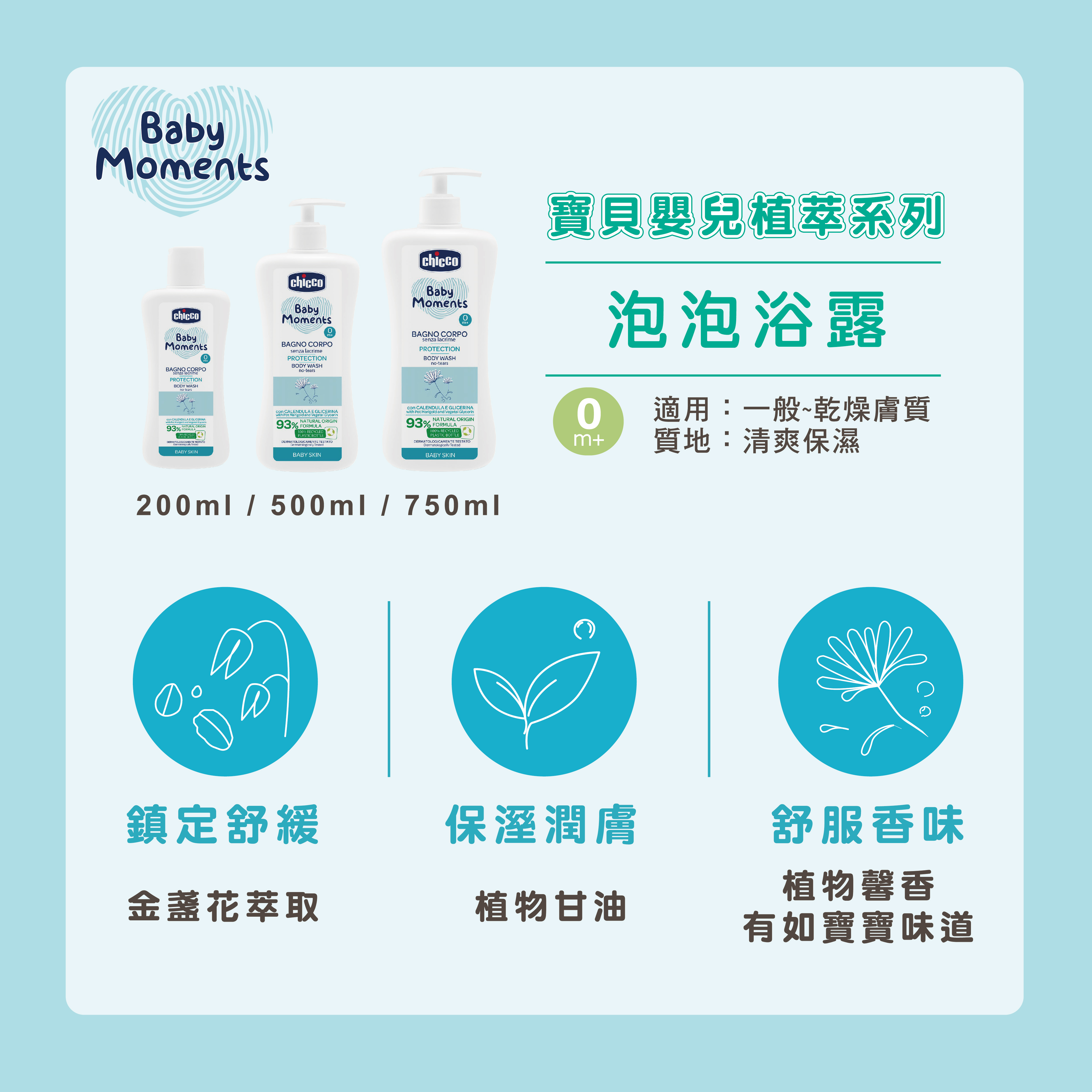 寶貝嬰兒植萃泡泡浴露200ml-溫和不流淚配方