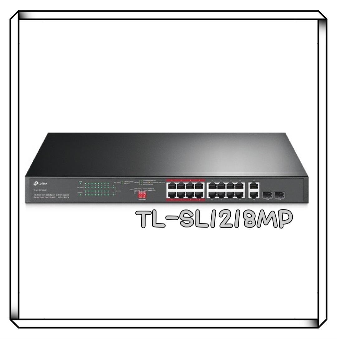TP-LINK TL-SL1218MP 16 埠 10/100Mbps + 2 埠 Gigabit 非管理型 PoE 交換器