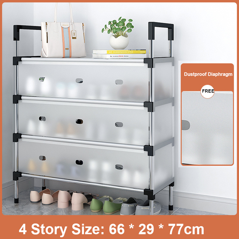 Hot recommendation simple multi-layer shoe rack DIY assembly shoe cabinet bathroom storage rack room cabinet (4 layers)