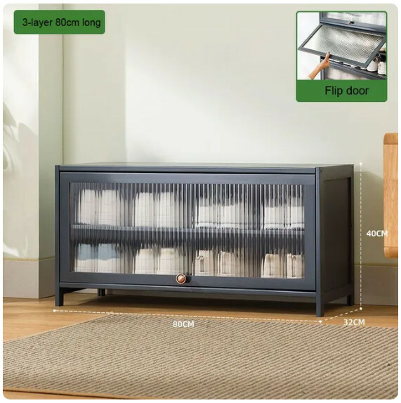 Hot recommended living room shoe cabinet dustproof storage cabinet multi-layer shoe rack (3 layers x 80cm)