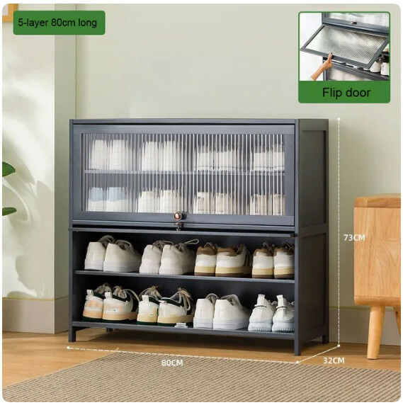 Hot recommended living room shoe cabinet dustproof storage cabinet multi-layer shoe rack (5 layers x 80cm)