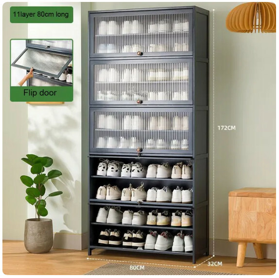 Hot recommended living room shoe cabinet dustproof storage cabinet multi-layer shoe rack (11 layers x 80cm)