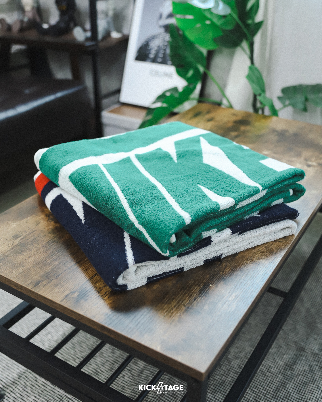 [特價商品無退換] NIKE CLUB TOWEL 綠條紋 紅白藍 大LOGO 吸水 海灘 游泳 運動 毛巾 浴巾【HF9408】【HF9417】OP24