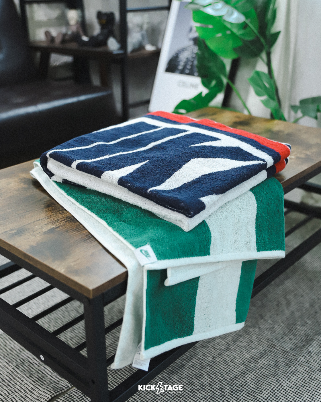 [特價商品無退換] NIKE CLUB TOWEL 綠條紋 紅白藍 大LOGO 吸水 海灘 游泳 運動 毛巾 浴巾【HF9408】【HF9417】OP24