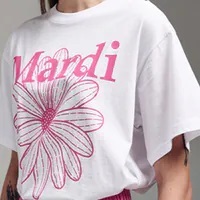 [S] MARDI TSHIRT FLOWERMARDI,WHITE PINK, MFK41JSS001WHPK00 (SMD36)