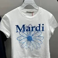 [S] MARDI CROPPED T-SHIRT FLOWERMARDI GRADATION,WHITE BLUE, MFK31JSS002WHBL00 (SMD43)