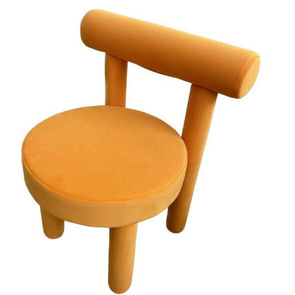 Hot Selling Domestic Backrest Dining Chair Dressing Chair (Vibrant Orange-Nubuck Velvet)