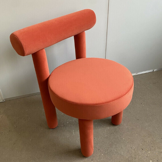 Hot Selling Domestic Backrest Dining Chair Dressing Chair (Brick Red-Nubuck Velvet)