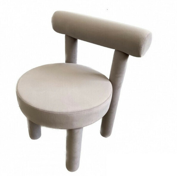 Hot Selling Domestic Backrest Dining Chair Dressing Chair (Light Gray-Nubuck Velvet)