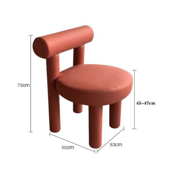 Hot Selling Domestic Backrest Dining Chair Dressing Chair (Brick Red-Technical Fabric)