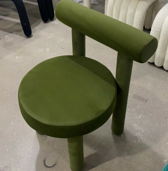 Hot Selling Domestic Backrest Dining Chair Dressing Chair (Military Green-Nubuck Velvet)