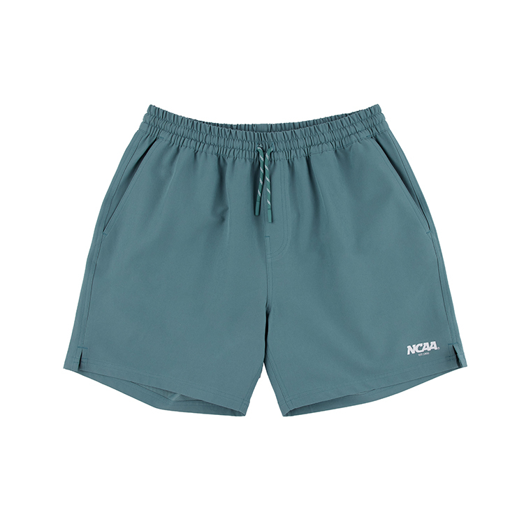 【NCAA】中性風衣短褲-中灰/淺綠