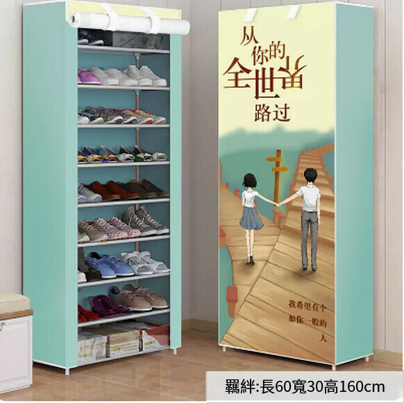 Hot push shoe rack simple multi-layer dustproof household assembly small shoe rack shoe cabinet storage (10 layers - Jie Jie [Original])