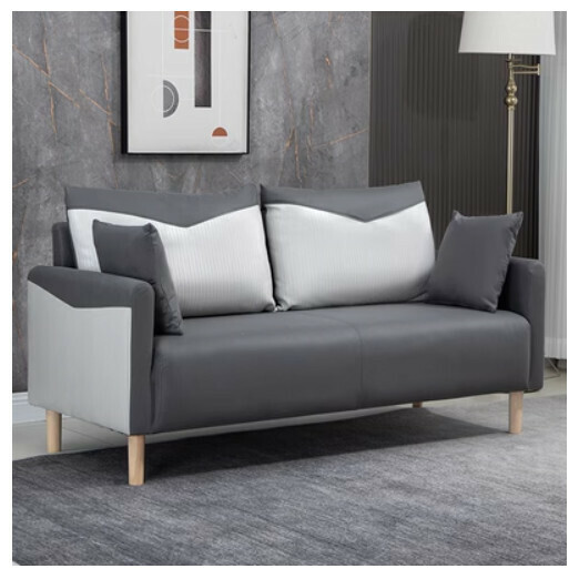 New fabric sofa [dark gray + light gray] (double space 125CM (free two pillows)