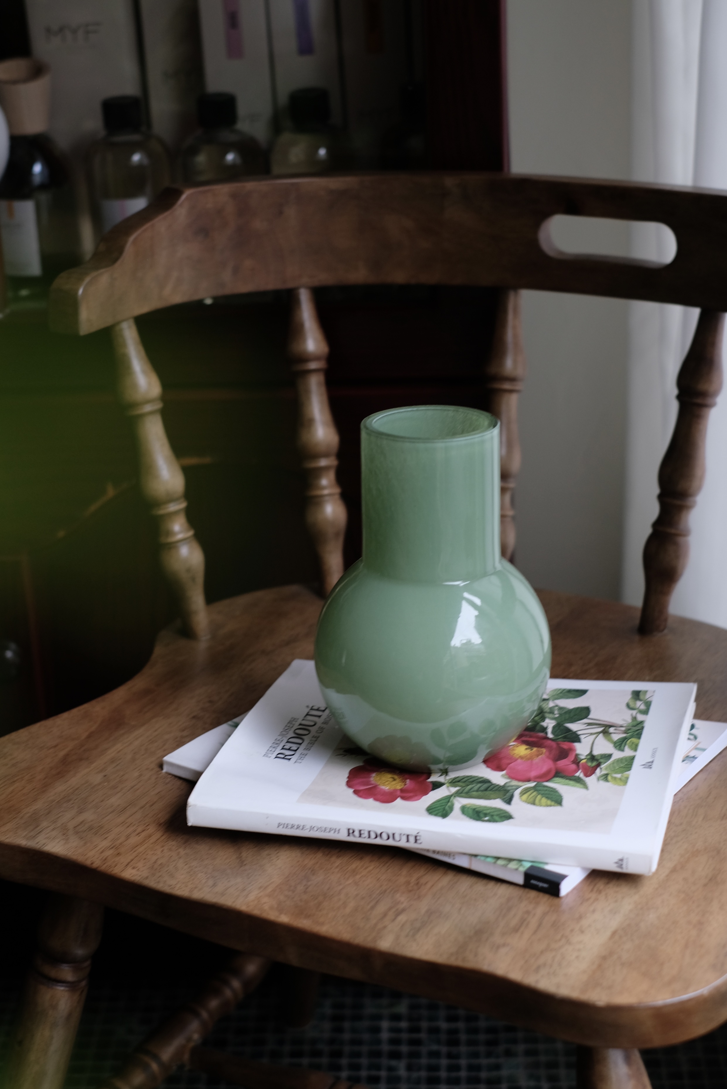 清新草綠復古花器－下圓款