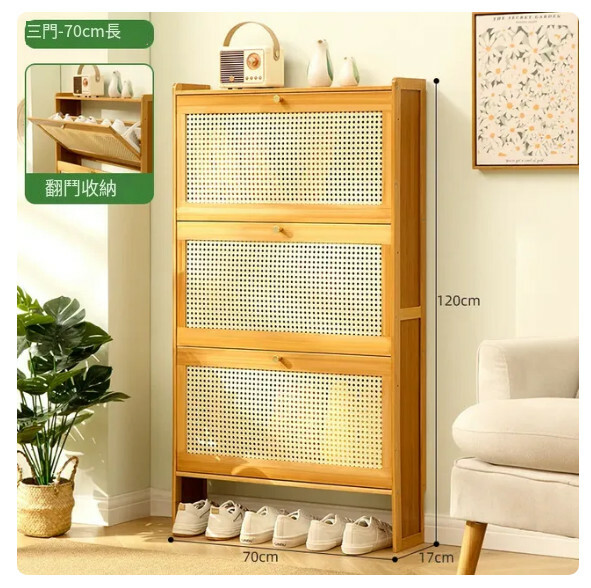Hot Recommended Shoe Cabinet Shoe Cabinet Rack Door Side Table (3 Layers 70cm)