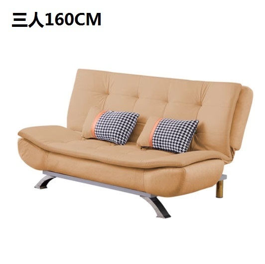 新款多功能折疊兩用梳化床【黃色 科技布】【三人160CM】