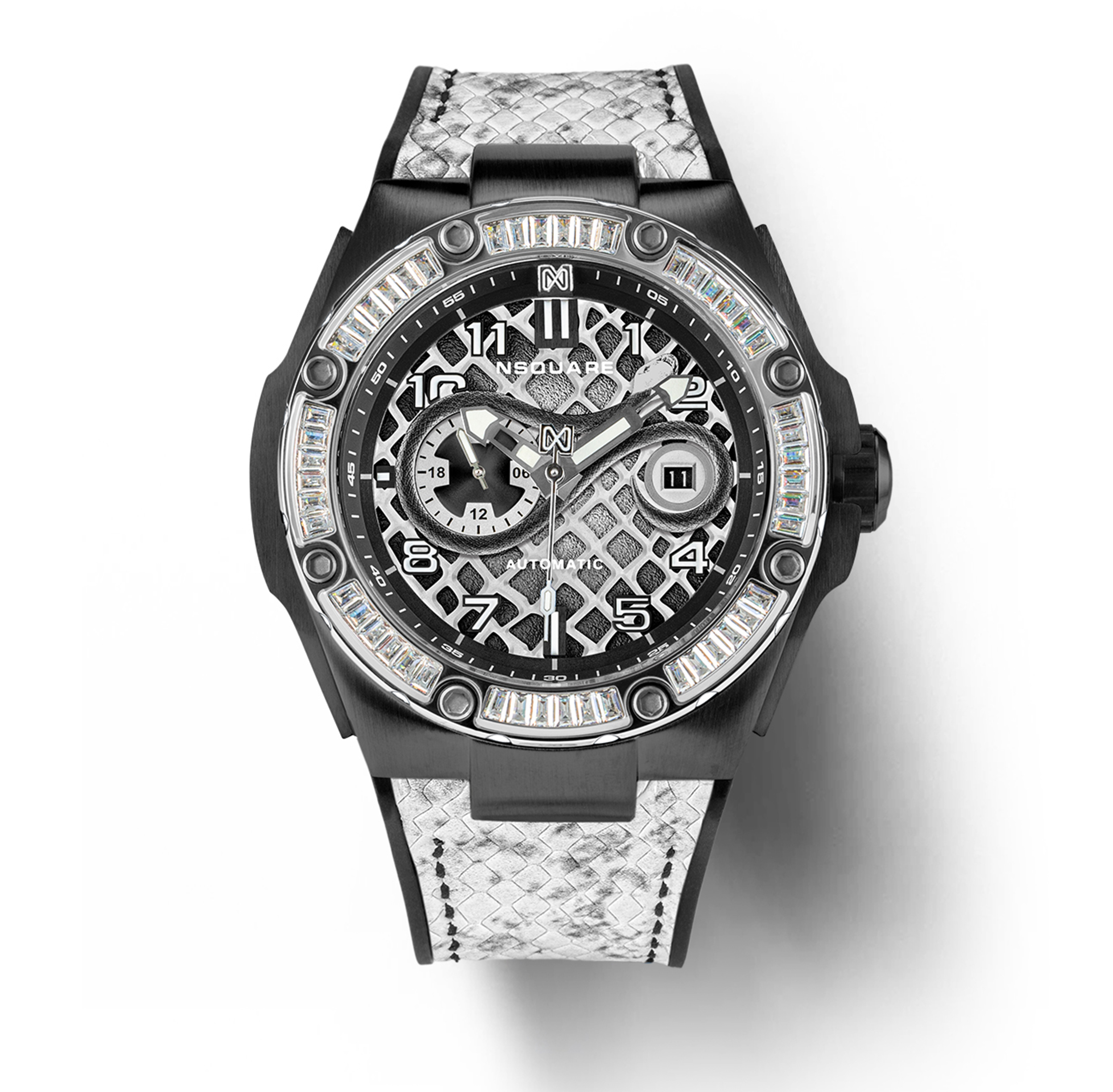 【NSQUARE】SNAKE蛇系列 特別版  G0473-N51.2 嵌施華洛世奇 水鑽 夜光 輕奢 機械錶-