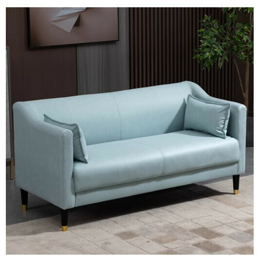 New fabric sofa [mint green no-wash technical cloth] (double 123cm (free two pillows)
