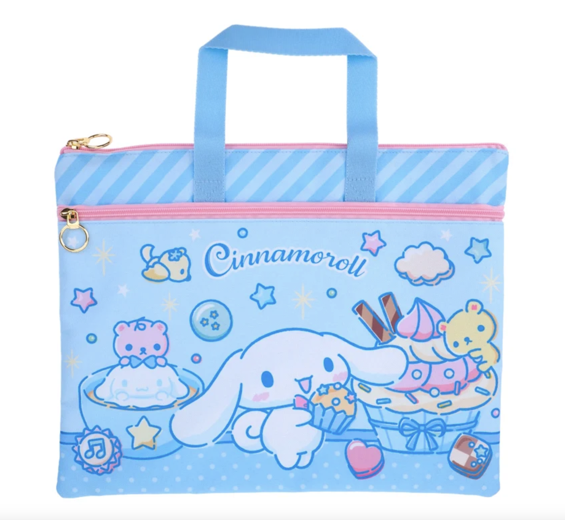 Cinnamoroll 玉桂狗A4雙拉鍊布文件袋連手挽 9-7483-9
