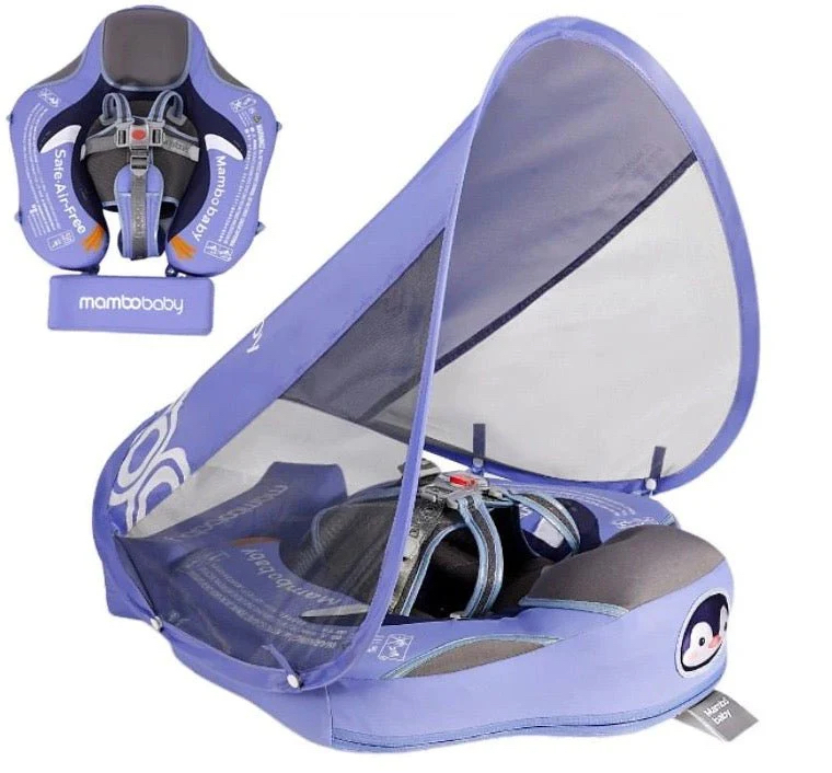 免充氣遮陽浮力游泳圈 - 紫