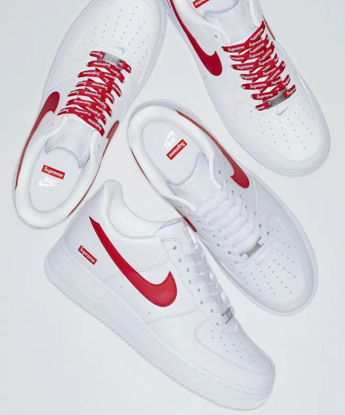 《上海獨家發售》Supreme x Air Force 1 白紅勾 (CU9225101)