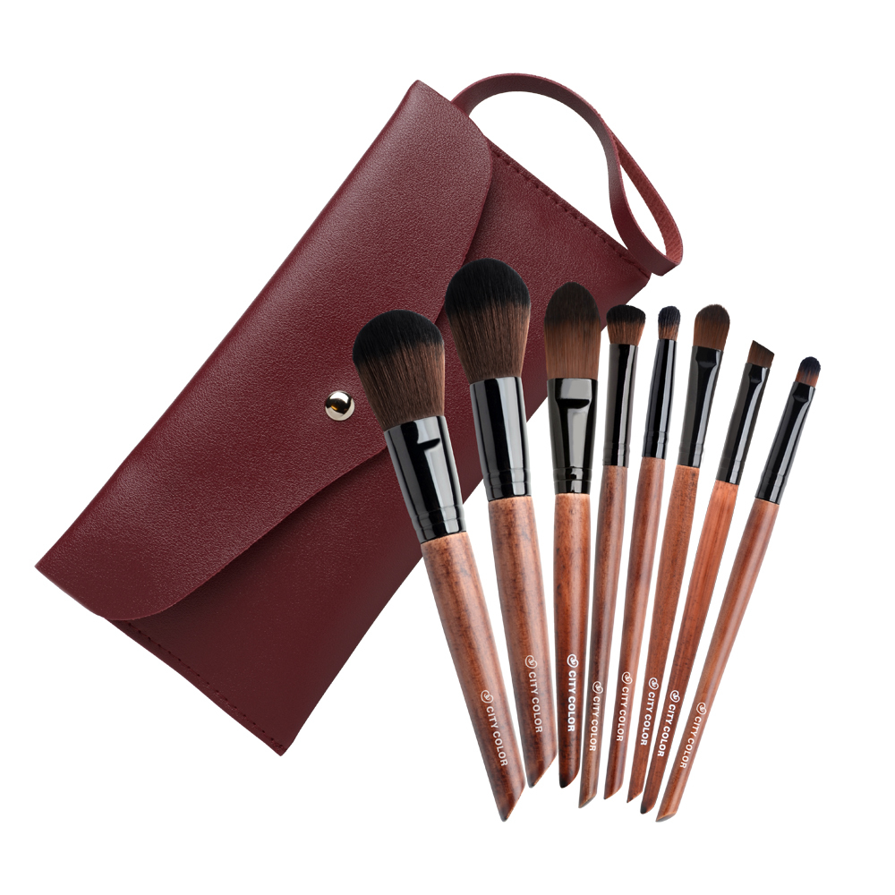 CITY COLOR烏木玫瑰高訂刷具-8件組(附贈收納皮套)