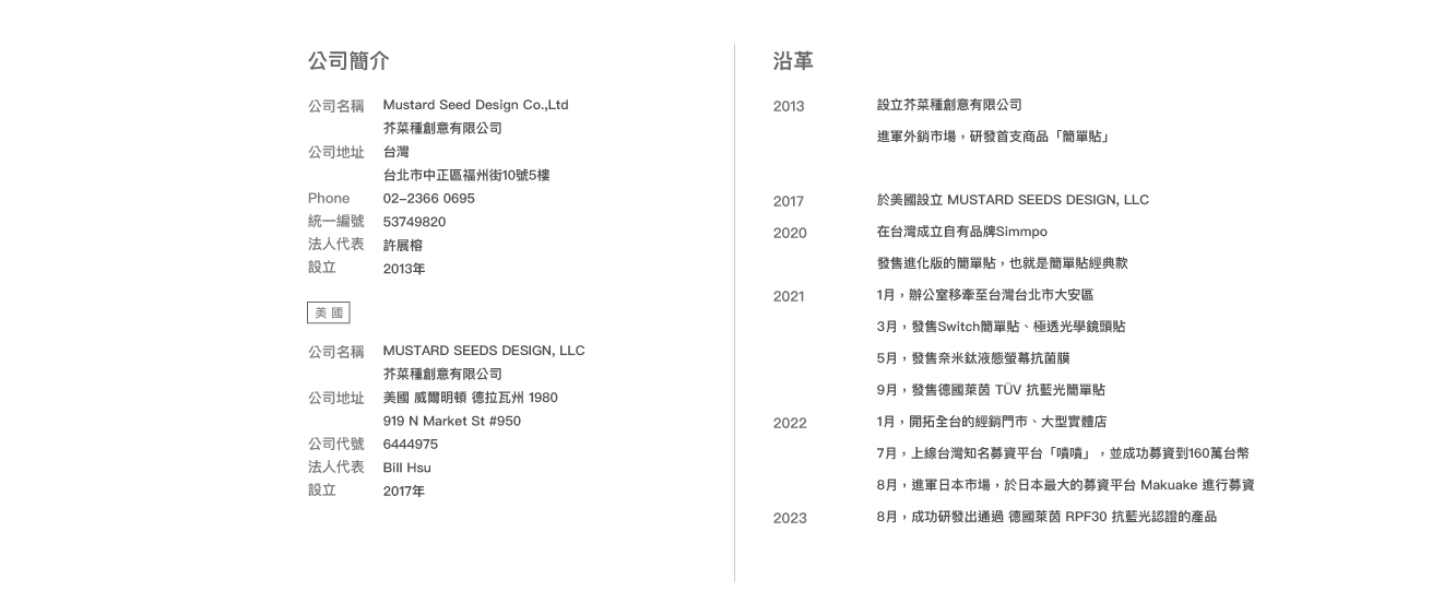 提到關於公司簡介和沿革