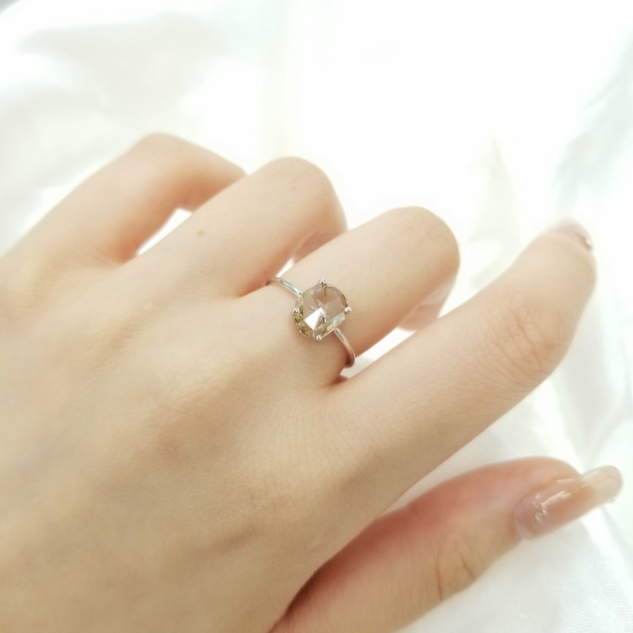 全新18K白金【單粒1卡11份鑽石】戒指