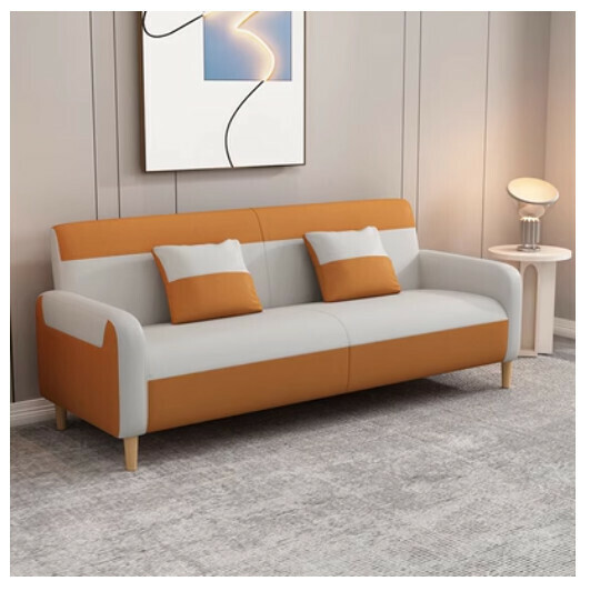 New fabric sofa [orange + off-white] (double seat 105CM)