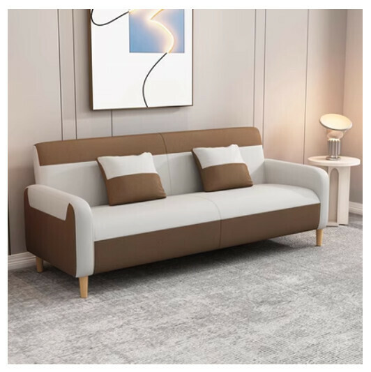 New fabric sofa [coffee + off-white] (double seat 105CM)