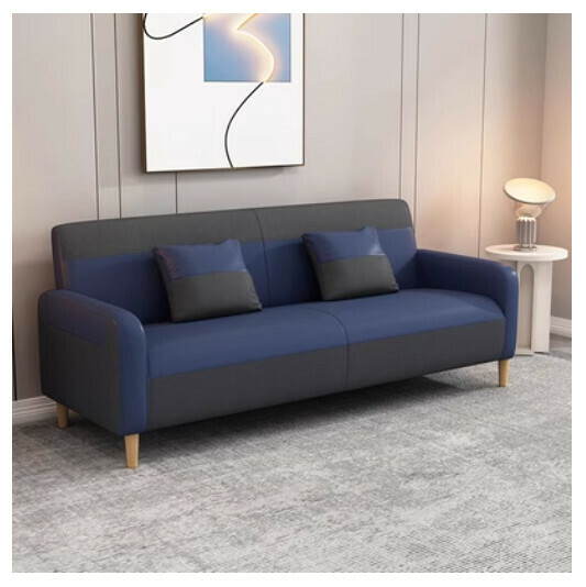 New fabric sofa [dark gray + dark blue] (double space 105CM)