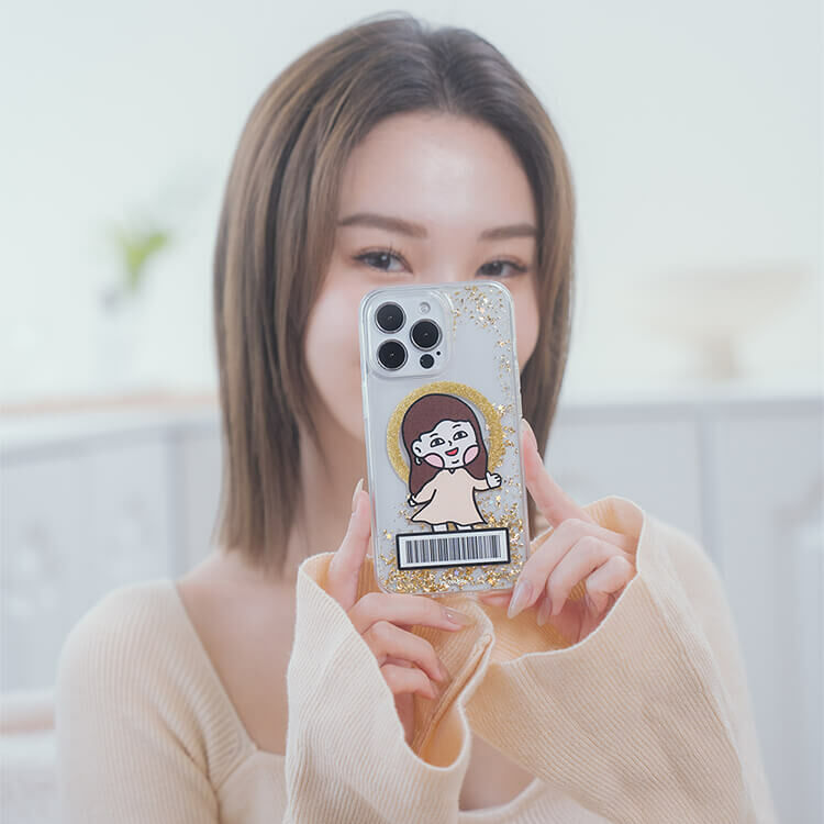 【插畫聯名】挖系小y say嗨 香檳金貝拉殼 (MagSafe) - iPhone客製化防摔手機殼