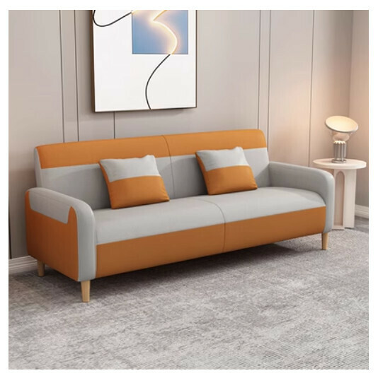New fabric sofa [orange + light gray] (double space 105CM)