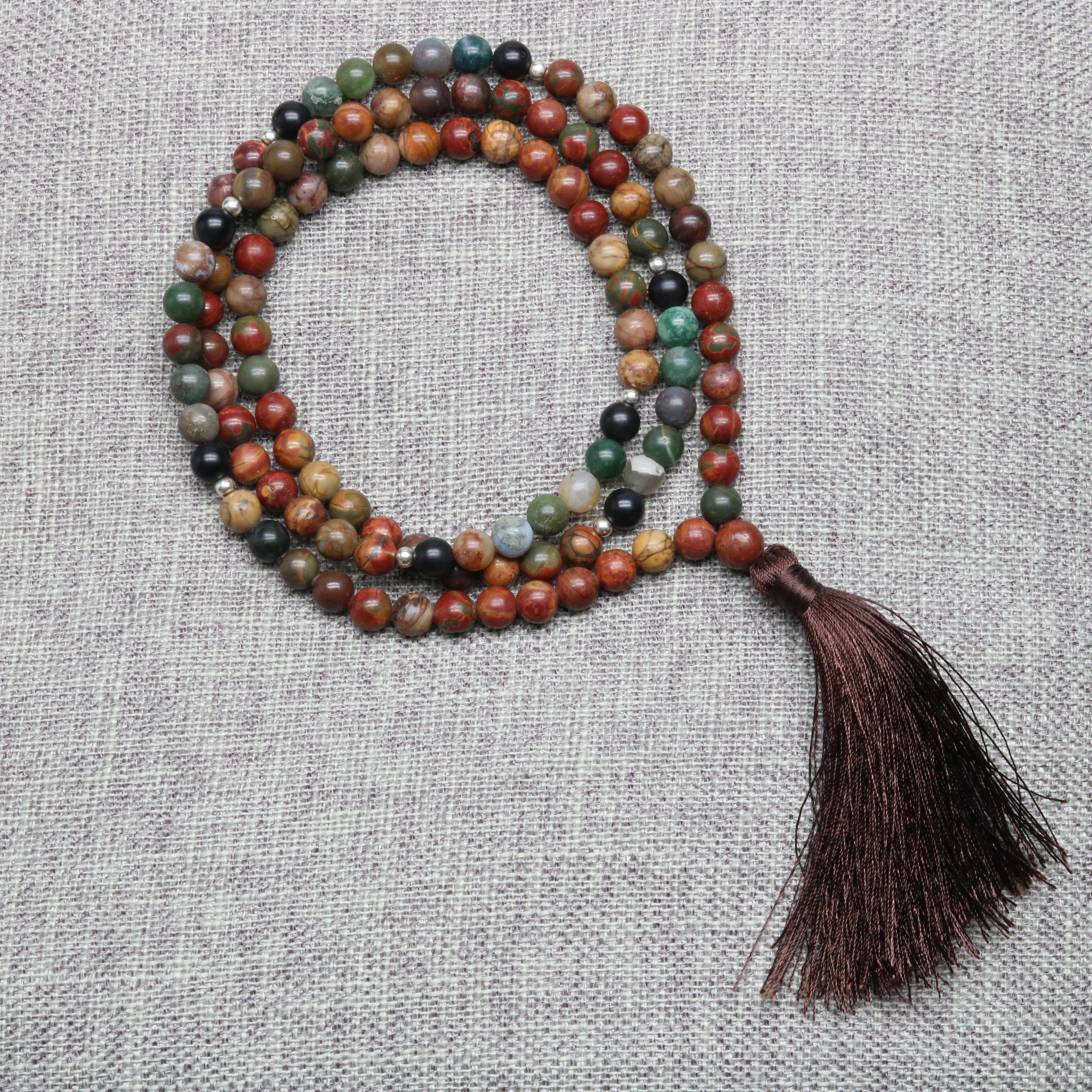 尼泊爾畢卡索碧玉,血石8.5mm  108顆 念珠 手串/頸鏈/車掛